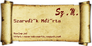 Szarvák Márta névjegykártya