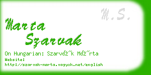 marta szarvak business card